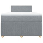 vidaXL Sommier à lattes de lit avec matelas Gris clair 120x200cm Tissu