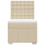 vidaXL Sommier à lattes de lit et matelas Crème 90x190 cm Tissu