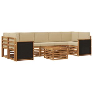 vidaXL Ensemble de canapés d'extérieur 8 pc Naturel et Beige
