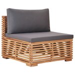 vidaXL Salon de jardin 5 Pièces avec coussin gris foncé bois de teck