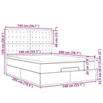 VidaXL Cadre de lit ottoman avec matelas noir 140x200 cm tissu