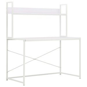 vidaXL Bureau d'ordinateur Blanc 120 x 60 x 138 cm
