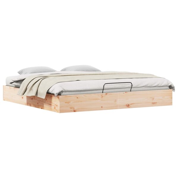vidaXL Cadre de lit ottoman avec rangement Naturel 200 x 200 cm