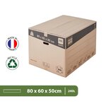 Pack and Move - Lot 10 cartons déménagement XXL - 80 x 60 x 50 cm - Poignées renforcées - 1 adhésif offert