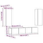 vidaXL Meubles TV muraux 4 Pièces chêne artisanal bois d'ingénierie