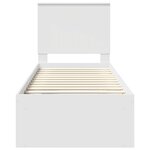 vidaXL Cadre de lit Blanc 75 x 190 cm Bois de pin massif