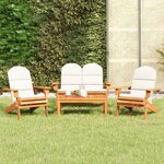 vidaXL Ensemble de salon de jardin Adirondack 4 Pièces bois acacia solide
