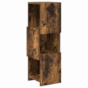 vidaXL Meuble d'angle Chêne fumé 25 5x25x80cm Bois d'ingénierie