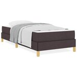 vidaXL Lit à ressorts Marron 90 x 200 cm Tissu  Bois Engineered