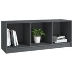 vidaXL Meuble TV Gris 104x33x41 cm Bois de pin massif
