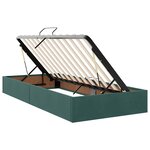 vidaXL Lit de rangement LED avec matelas Vert foncé 200 x 200 cm