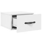 vidaXL Table de chevet murale blanc 35x35x20 cm