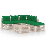 vidaXL Salon palette de jardin 6 Pièces avec coussins bois de pin