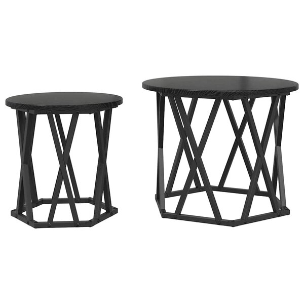 vidaXL Table d'appoint 2 Pièces Chêne noir 50 x 50 x 40 cm