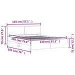 vidaXL Cadre de lit avec tête de lit chêne sonoma 140x190 cm