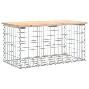vidaXL Banc de jardin design de gabion 83x44x42 cm bois massif de pin
