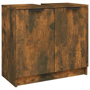 vidaXL Armoire de bain Chêne fumé 64 5x33 5x59 cm Bois d'ingénierie