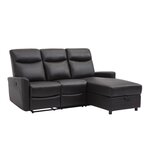 Canapé d'angle droit avec rangement - Cuir et simili noir - Classique - 235 x 97 x 98 cm - JESS