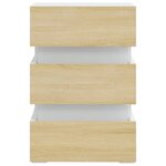 Vidaxl table de chevet à led blanc et chêne sonoma 45x35x67 cm