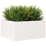 vidaXL Jardinière blanc 90x90x46 cm bois de pin massif