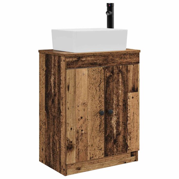vidaXL Meuble de salle de bain avec évier Bois ancien 54 x 35 x 83 cm