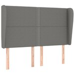 vidaXL Tête de lit avec oreilles Gris foncé 147x23x118/128 cm Tissu