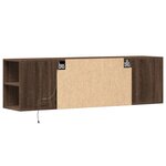 vidaXL Meuble TV mural avec lumières LED chêne marron 135x31x39 5 cm