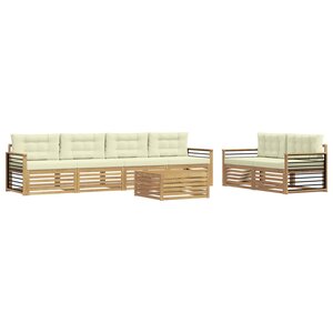 vidaXL Ensemble de canapés d'extérieur 7 pc Blanc et crème Polyester