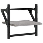 vidaXL Étagères murales avec barres 2 Pièces sonoma gris 30x25x30 cm