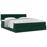 vidaXL Cadre de lit ottoman avec matelas vert foncé 160x200 cm velours