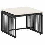 vidaXL Ensemble de meubles d'extérieur 11 Pièces Noir et blanc crème