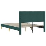 vidaXL Cadre de lit avec tête de lit Vert foncé 140 x 190 cm Tissu