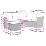 vidaXL Salon de jardin avec coussins 6 Pièces marron résine tressée