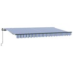 vidaXL Auvent Rétractable Bleu et blanc et anthracite