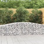 vidaXL Paniers à gabions arqués 8 Pièces 400x50x60/80 cm Fer galvanisé