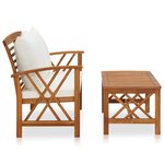 vidaXL Salon de jardin 2 Pièces avec coussins bois d'acacia solide