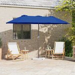 vidaXL Parasol de jardin Bleu 370 x 197 x 239 cm