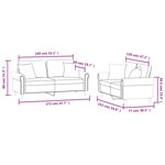 vidaXL Ensemble de canapés 2 Pièces avec coussins rose velours