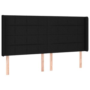 vidaXL Tête de lit avec oreilles Noir 163x16x118/128 cm Tissu