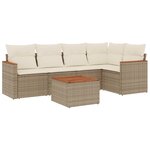 vidaXL Salon de jardin avec coussins 6 Pièces beige résine tressée