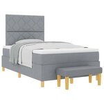 vidaXL Lit à ressorts avec matelas Gris clair 120 x 190 cm tissu