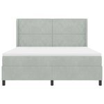 Lit à ressorts vidaXL avec matelas et lumière LED Gris clair 180x200 cm Velours