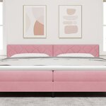 vidaXL Tête de Lit LED avec des lumières à LED Rose 200 cm Velours