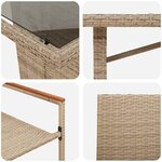 vidaXL Ensemble de salle à manger pour jardin 9 Pièces Beige polyrotin