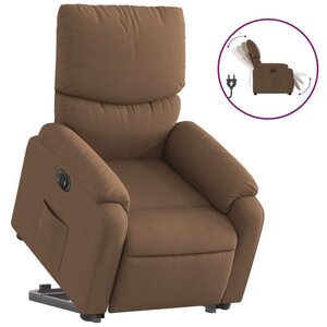 vidaXL Fauteuil inclinable électrique marron tissu