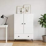 vidaXL Buffet Blanc brillant 66 x 34 5 x 95 cm Bois d'ingénierie