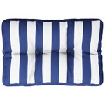 vidaXL Coussin de palette rayures bleues et blanches 60x40x12 cm tissu