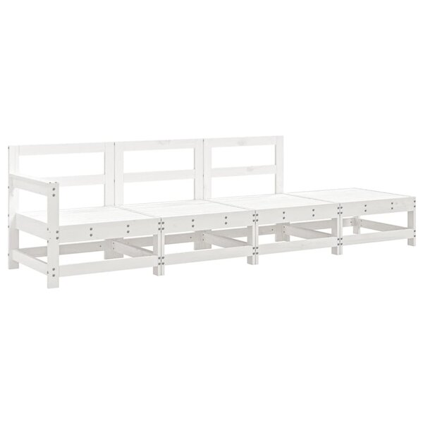 vidaXL Salon de jardin 4 Pièces blanc bois de pin massif