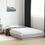 vidaXL Cadre de lit avec lumières LED sonoma gris 90x200 cm