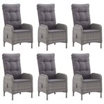 vidaXL Ensemble à manger de jardin 7 Pièces Gris
